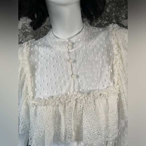 H&M x Sandra Mansour Swiss-Dot Blouse - Picture 2 of 10